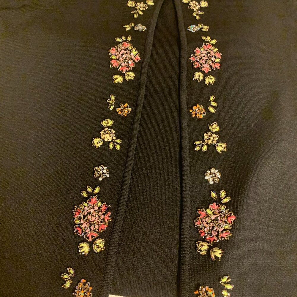 JAC Sweater Set Black Beaded Sequins Evening Wear Event Glam Bling Womens SZ S - Picture 14 of 15